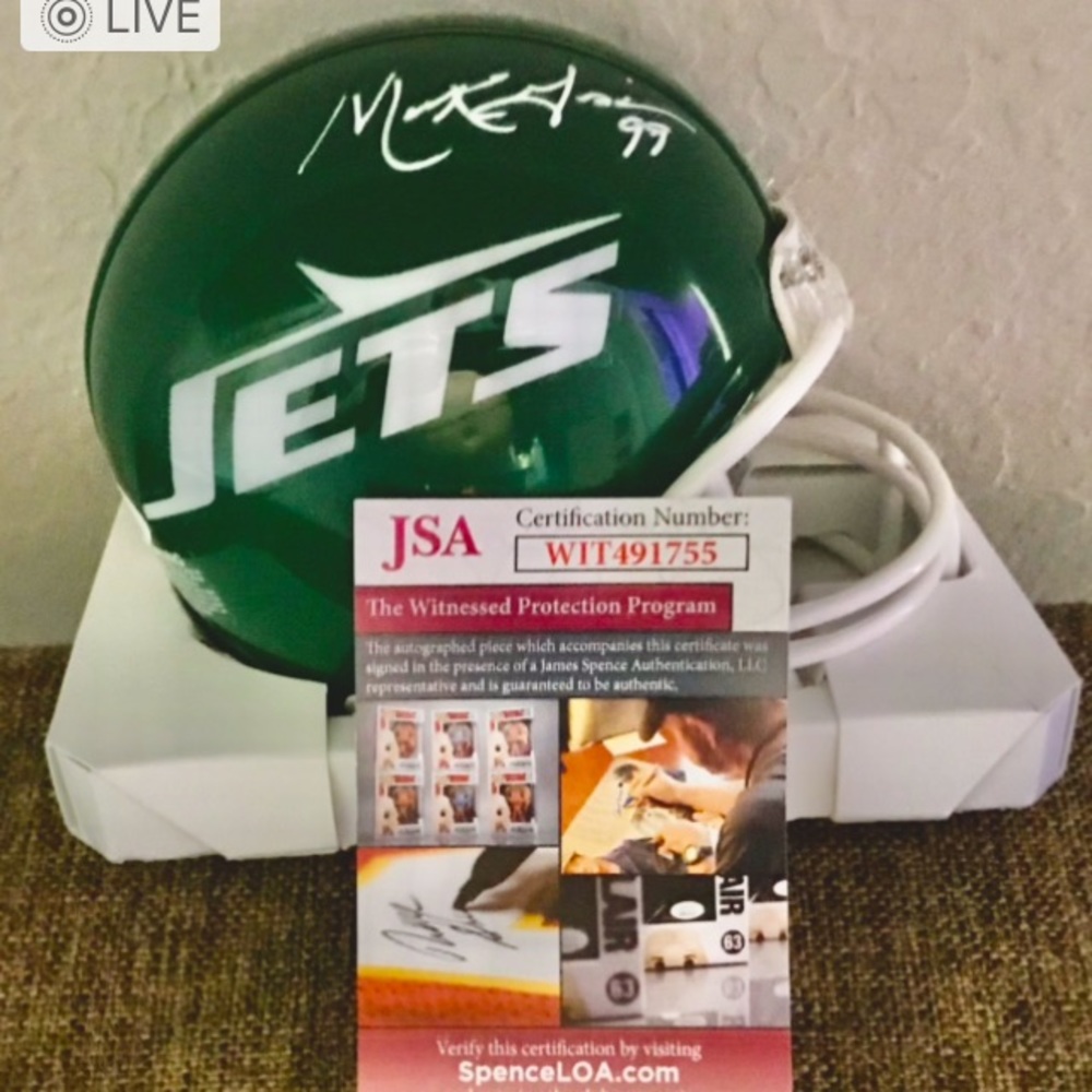 Mark Gastineau Autographed NY JETS NFL Mini Helmet